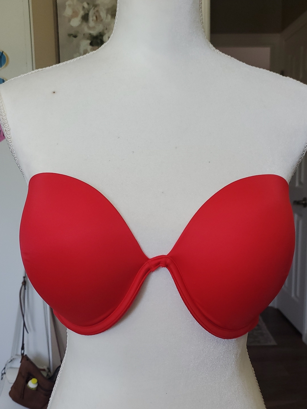 PINK Victoria's Secret Strapless Push-Up Bandeau in Bright Red